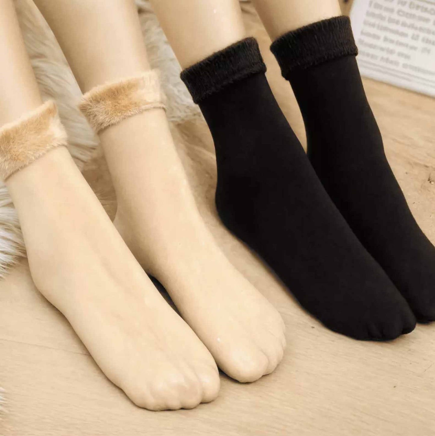 OFERTA 3x1: Calcetines Térmicos Beige para Invierno ❄️